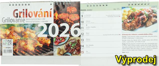 Stolní týdenní kalendář Grilování 2026