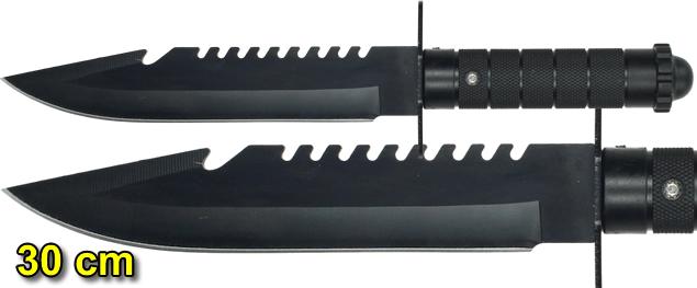 Nůž LightKnife černý s pilkou a pouzdrem 30 cm