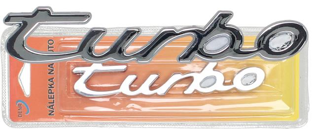 Kovová samolepka 3D TURBO (13 × 2,5 cm)