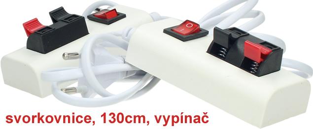Napájecí kabel 230 V s vypínačem a pružinovou svorkovnicí 130 cm