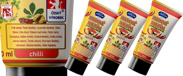 Bylinný balzám s kaštanem koňským a chilli v tubě 150 ml