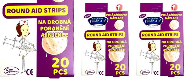 Polštářková náplast na drobná poranění a injekce 20ks – fialová