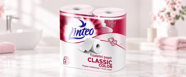Toaletní papír Linteo Classic 4ks – 2vrstvý, růžový