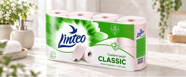 Toaletní papír Linteo Classic růžový 7+1 role – 2vrstvý