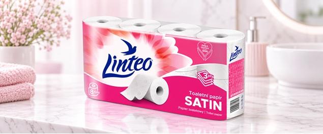 Toaletní papír Linteo Satin bílý 8 rolí – 3vrstvý, 15m