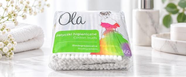 Papírové vatové tyčinky Ola 160ks – sáček