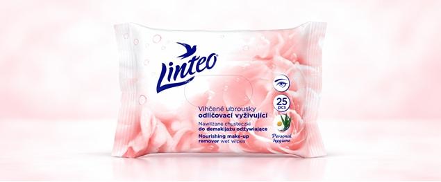 Vlhčené ubrousky Linteo Make-up 25ks – heřmánek a Aloe Vera