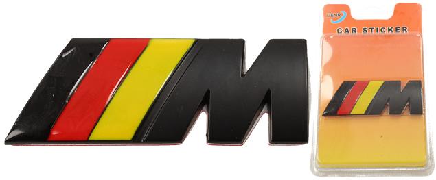 Kovová samolepka M černá (červená, žlutá) 3 x 8 cm