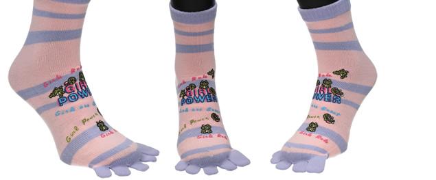 Ponožky Toe Socks Girl Power Růžovo-Fialové